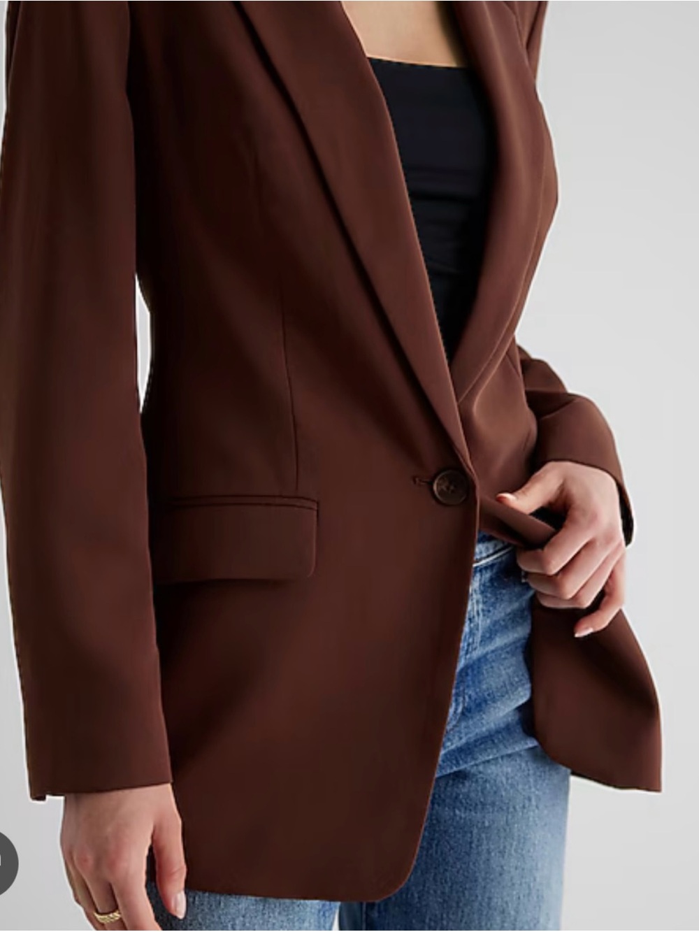 Express Chocolate Brown Blazer NWT 🤎 Tailored Cinch Back Small - Picture 3 of 8